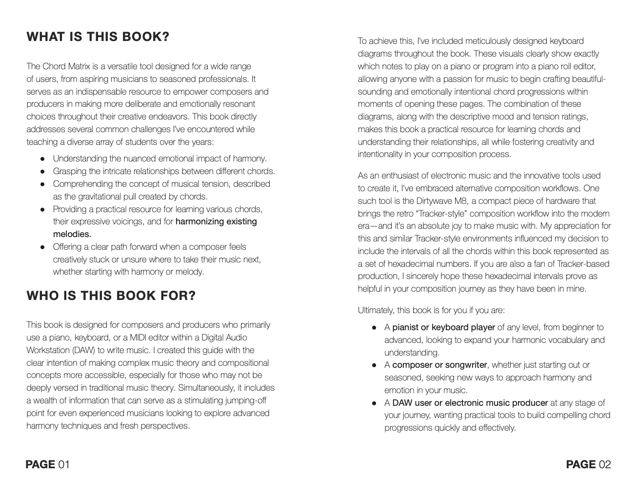 Introduction to The Chord Matrix book